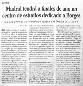 Madrid tendrá a finales de año un centro de estudios dedicado a Borges