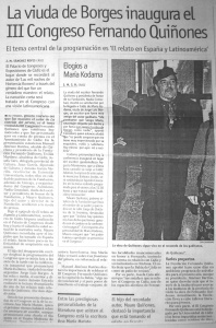 La viuda de Borges inaugura el III Congreso Fernando Quiñones